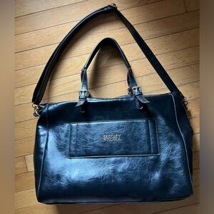 Badgley Mischka Black Leather Tote Bag